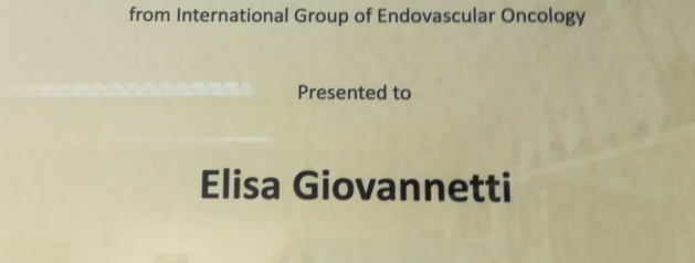 Dr. Giovannetti received the Award of Excellence from the International Group pf Endovascular Oncology